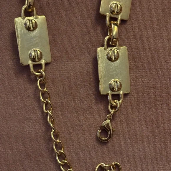Kenneth Jay Lane KJL Padlock Necklace 23” Chain Gold Tone Statement Vintage 80s - Picture 5 of 6